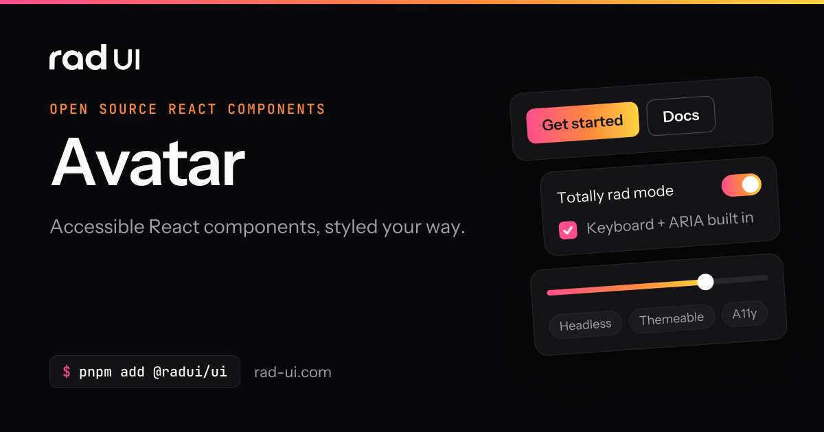 Avatar - Rad UI | Rad UI